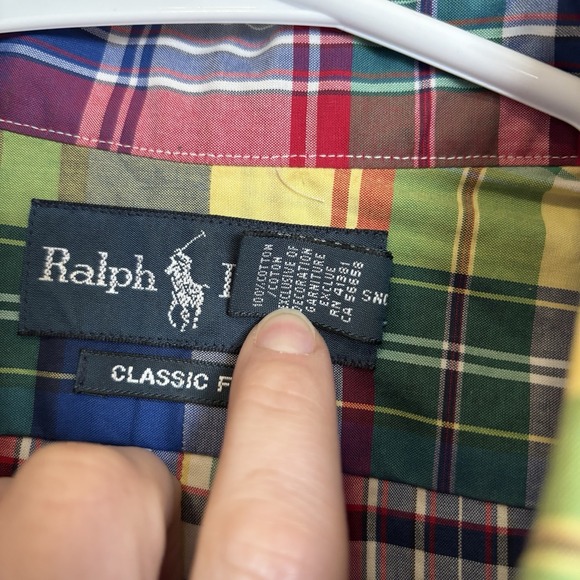 Ralph Lauren Short Sleeve Button Down Shirt Mens Small Classic Fit Plaid - Picture 2 of 8